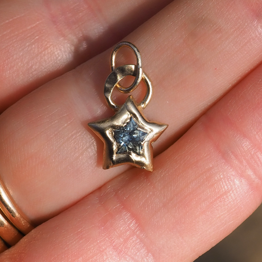 Sapphire Star Pendant - 0.60ct Montana Teal Sapphire - 9ct Yellow Gold