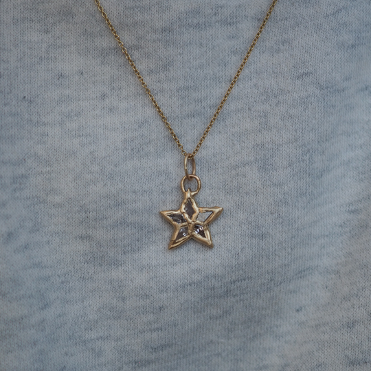 Celestial Star Pendant - 0.66ct Canadian Kite Diamonds - 9ct Yellow Gold