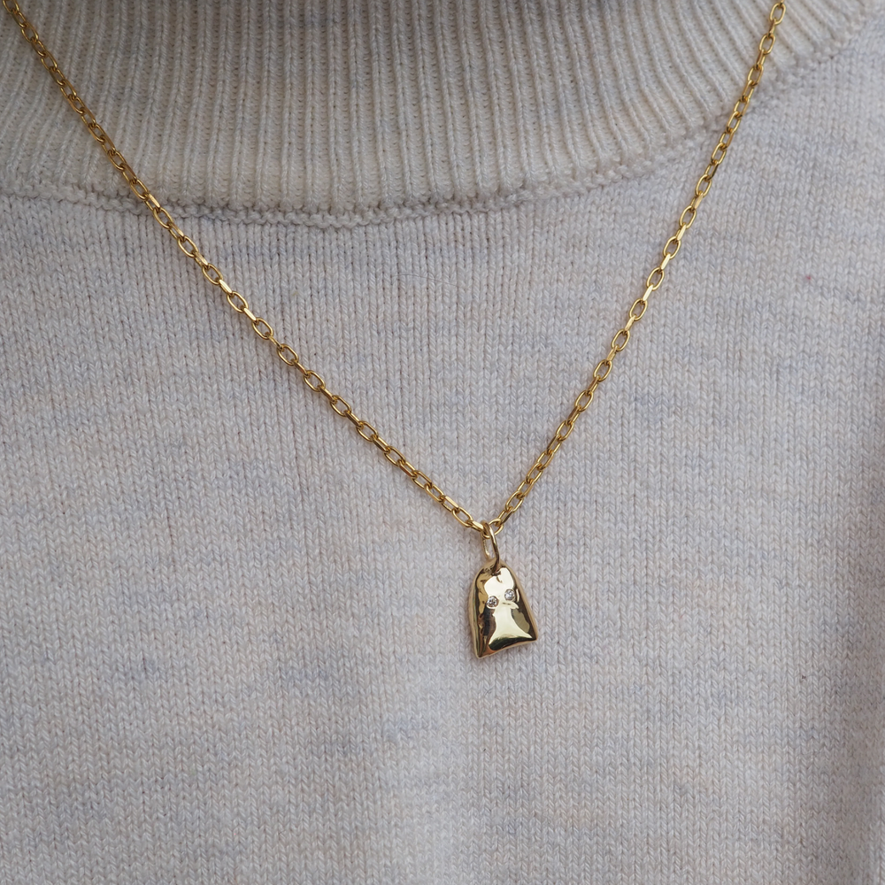 Ghost Charm - 0.02ct Canadian Diamonds - 9ct Yellow Gold