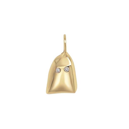 Ghost Charm - 0.02ct Canadian Diamonds - 9ct Yellow Gold