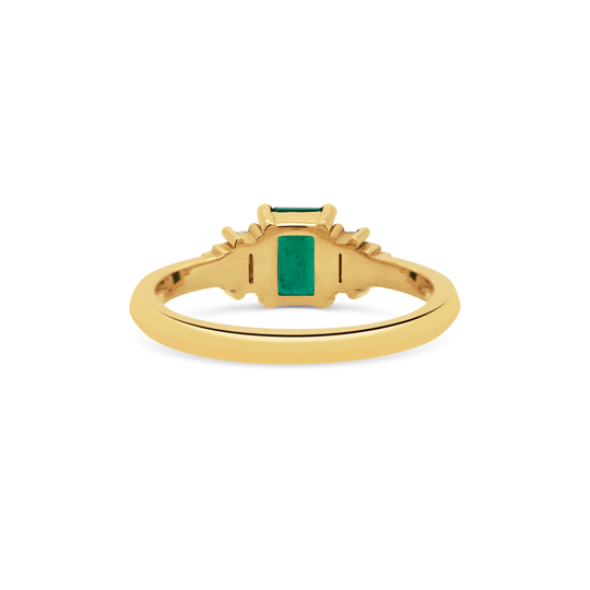 Moss Ring - 14ct Yellow Gold - 0.91ct Emerald