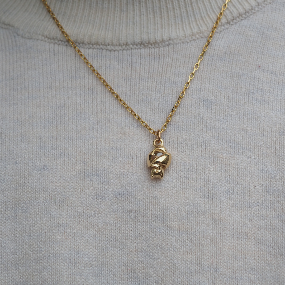 Sleeping Bat Charm - 0.36ct Reclaimed Diamond - 9ct Yellow Gold