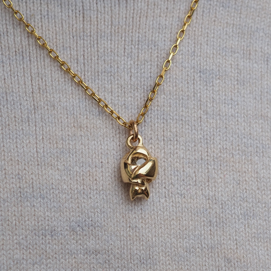 Sleeping Bat Charm - 0.36ct Reclaimed Diamond - 9ct Yellow Gold