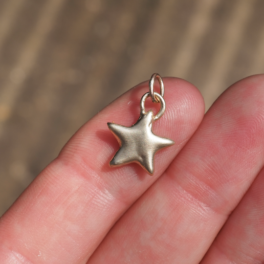 Celestial Puffy Star Pendant - 9ct Yellow Gold