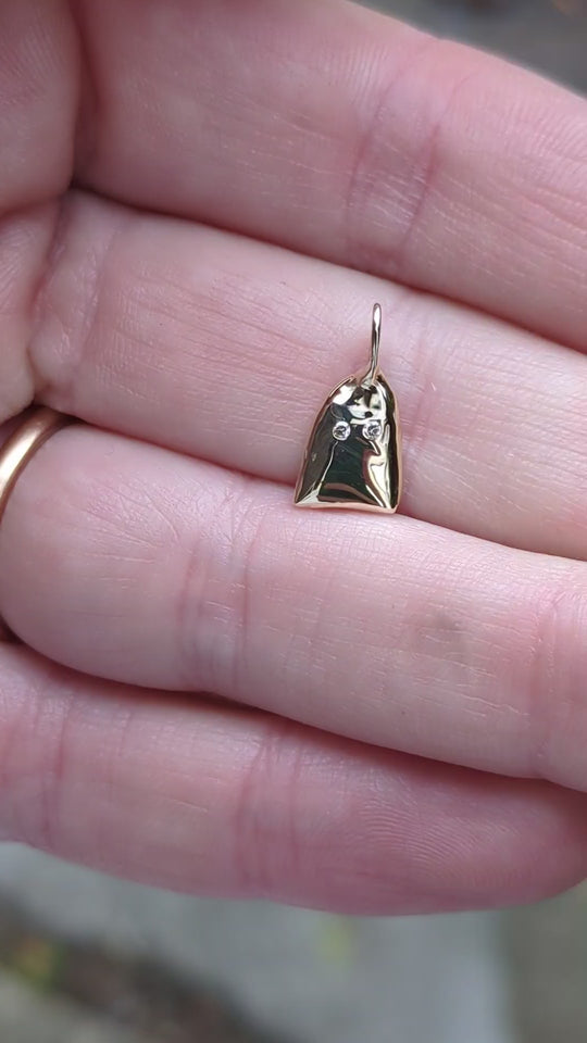 Ghost Charm - 0.02ct Canadian Diamonds - 9ct Yellow Gold