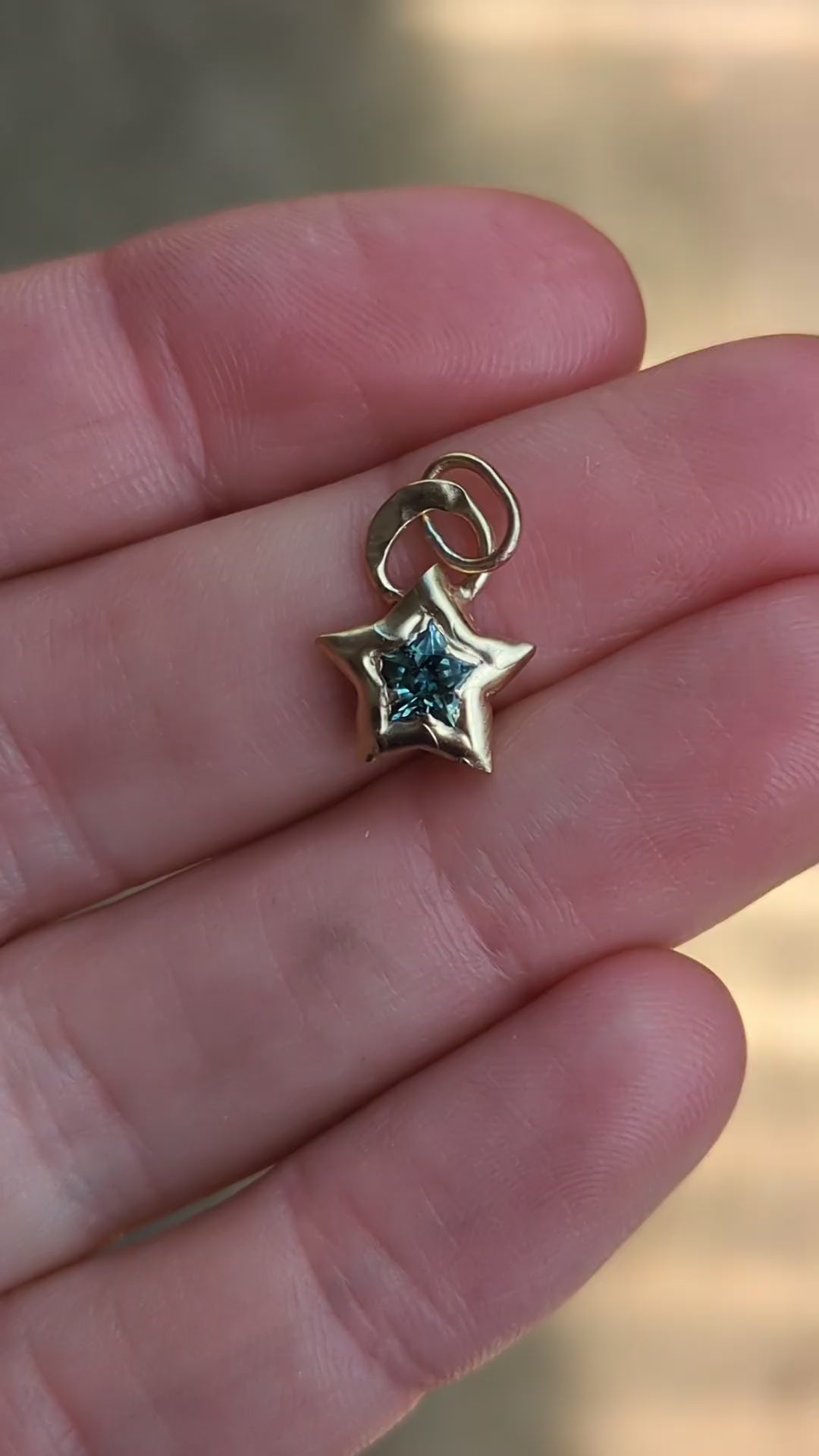 Sapphire Star Pendant - 0.60ct Montana Teal Sapphire - 9ct Yellow Gold