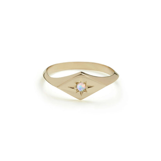 Opal Kite Signet Ring